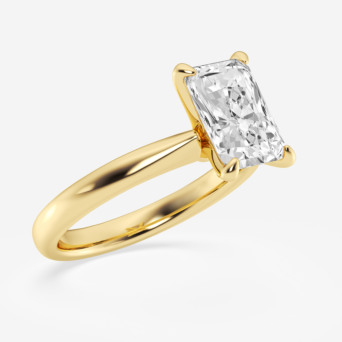 Additional Image 1 for  2 1/2 ctw Radiant Lab Grown Diamond Petite Solitaire Engagement Ring