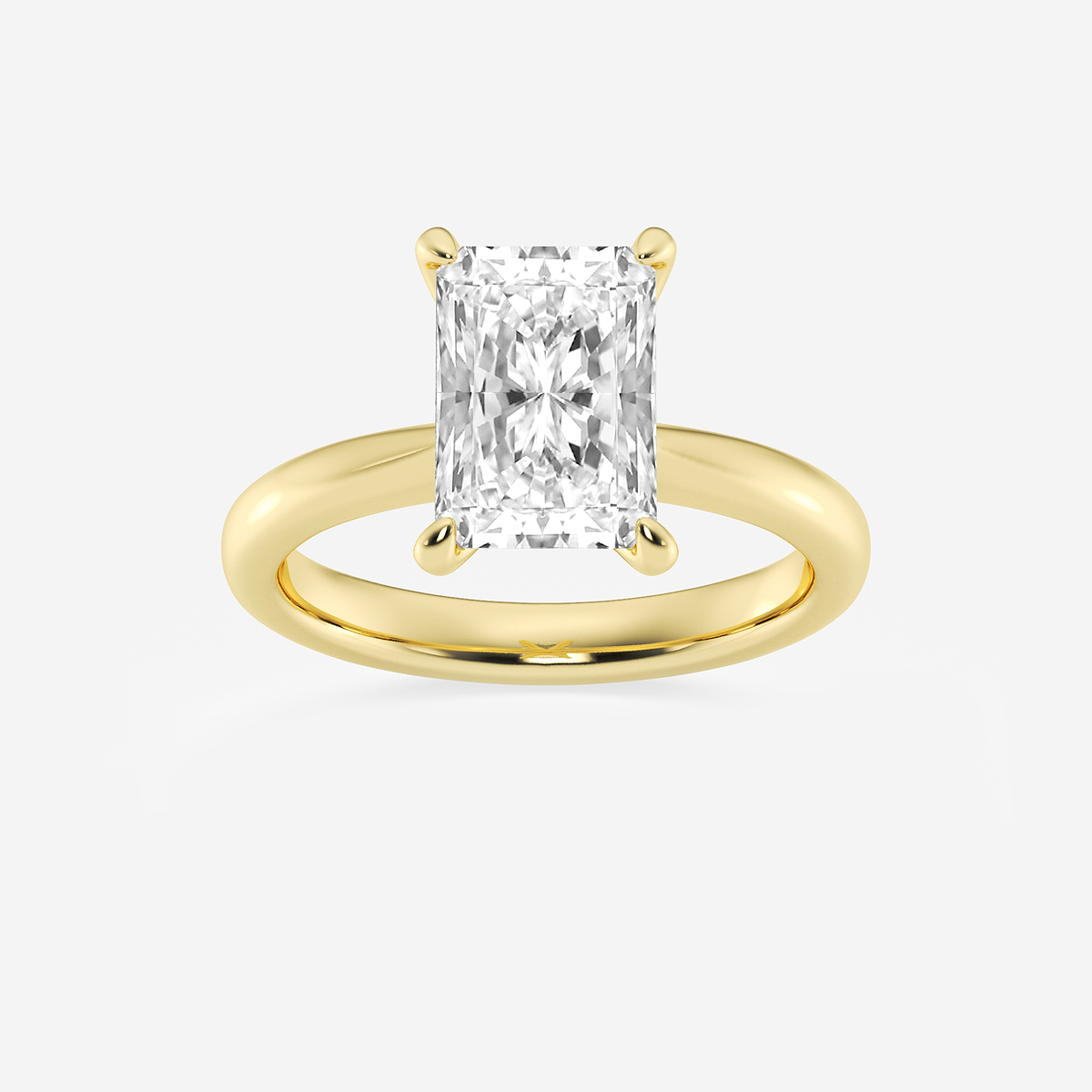 3 ctw Radiant Lab Grown Diamond Petite Solitaire Engagement Ring