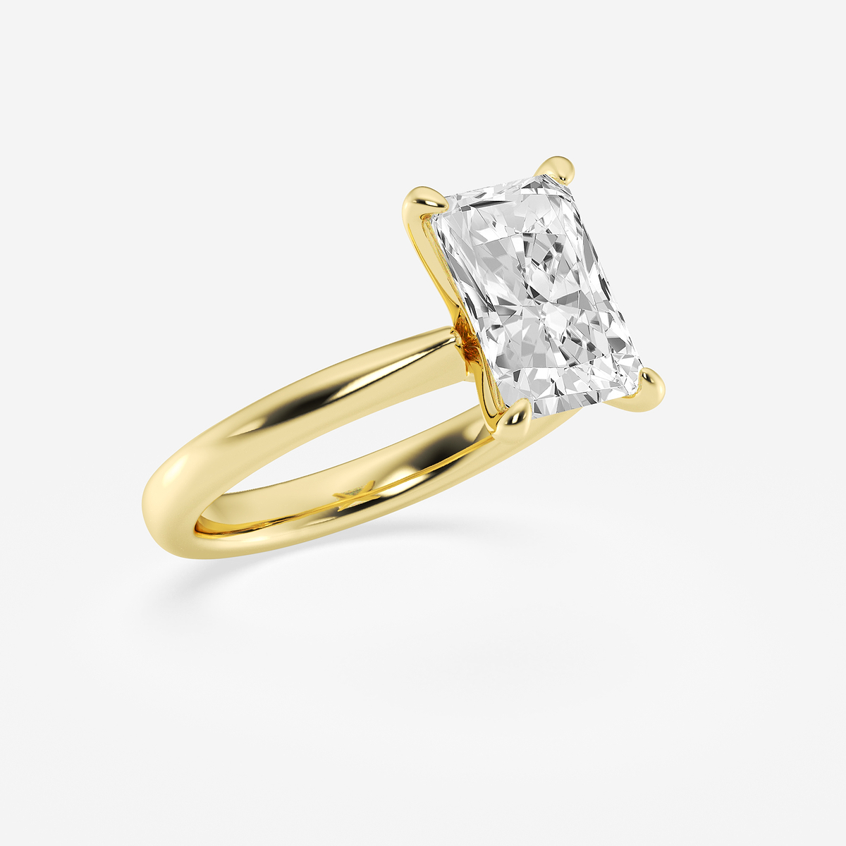 Additional Image 1 for  3 ctw Radiant Lab Grown Diamond Petite Solitaire Engagement Ring