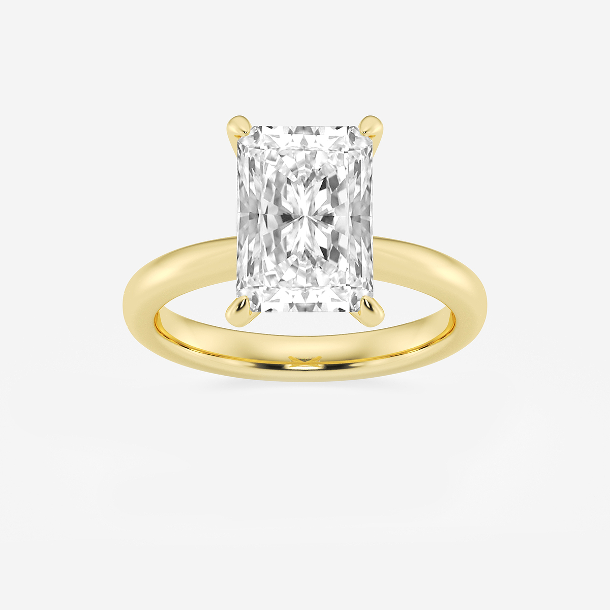 4 ctw Radiant Lab Grown Diamond Petite Solitaire Engagement Ring