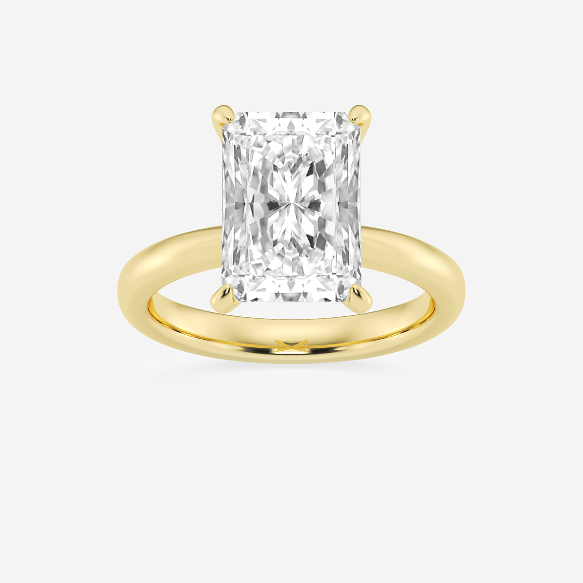 5 ctw Radiant Lab Grown Diamond Petite Solitaire Engagement Ring