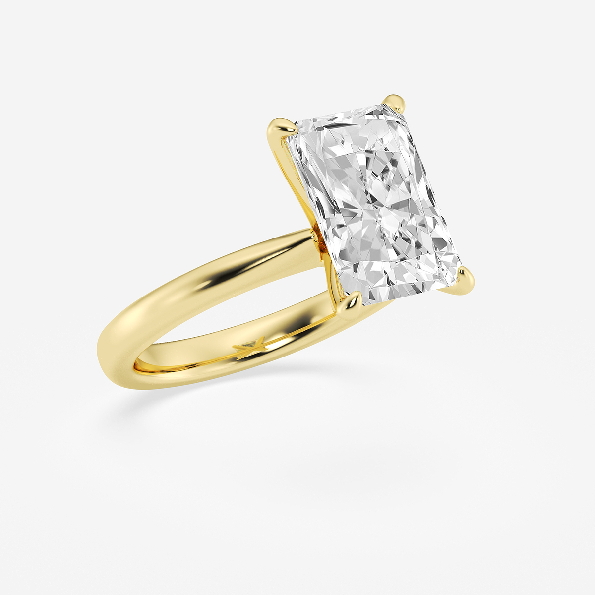 Additional Image 1 for  5 ctw Radiant Lab Grown Diamond Petite Solitaire Engagement Ring