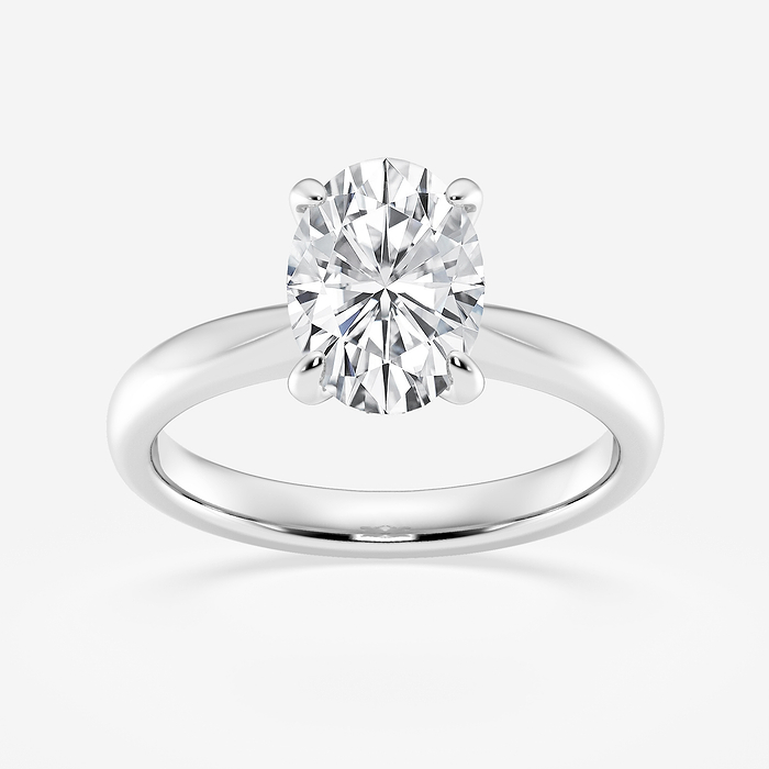 Vera - 2 ctw Oval Lab Grown Diamond Petite Solitaire Engagement Ring