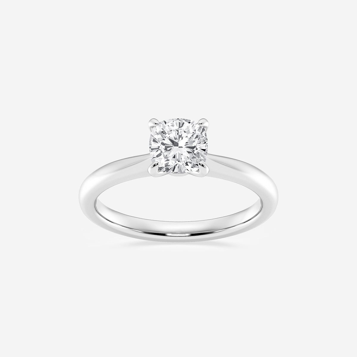 1 ctw Cushion Lab Grown Diamond Petite Solitaire Engagement Ring