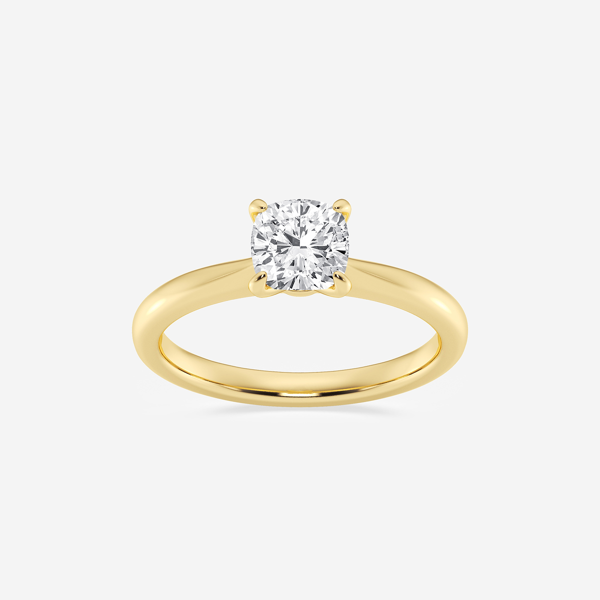1 ctw Cushion Lab Grown Diamond Petite Solitaire Engagement Ring