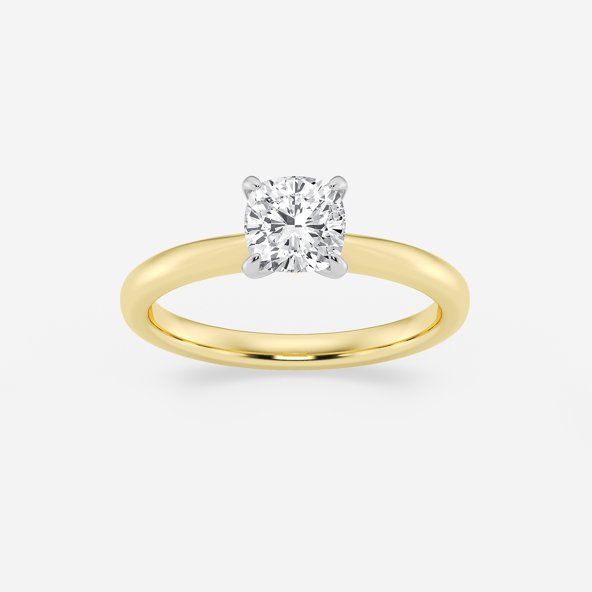 1 ctw Cushion Lab Grown Diamond Petite Solitaire Engagement Ring