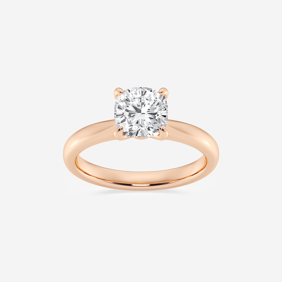1 1/2 ctw Cushion Lab Grown Diamond Petite Solitaire Engagement Ring