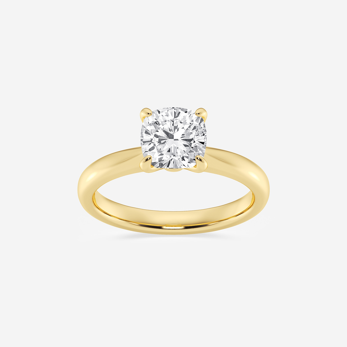 1 1/2 ctw Cushion Lab Grown Diamond Petite Solitaire Engagement Ring
