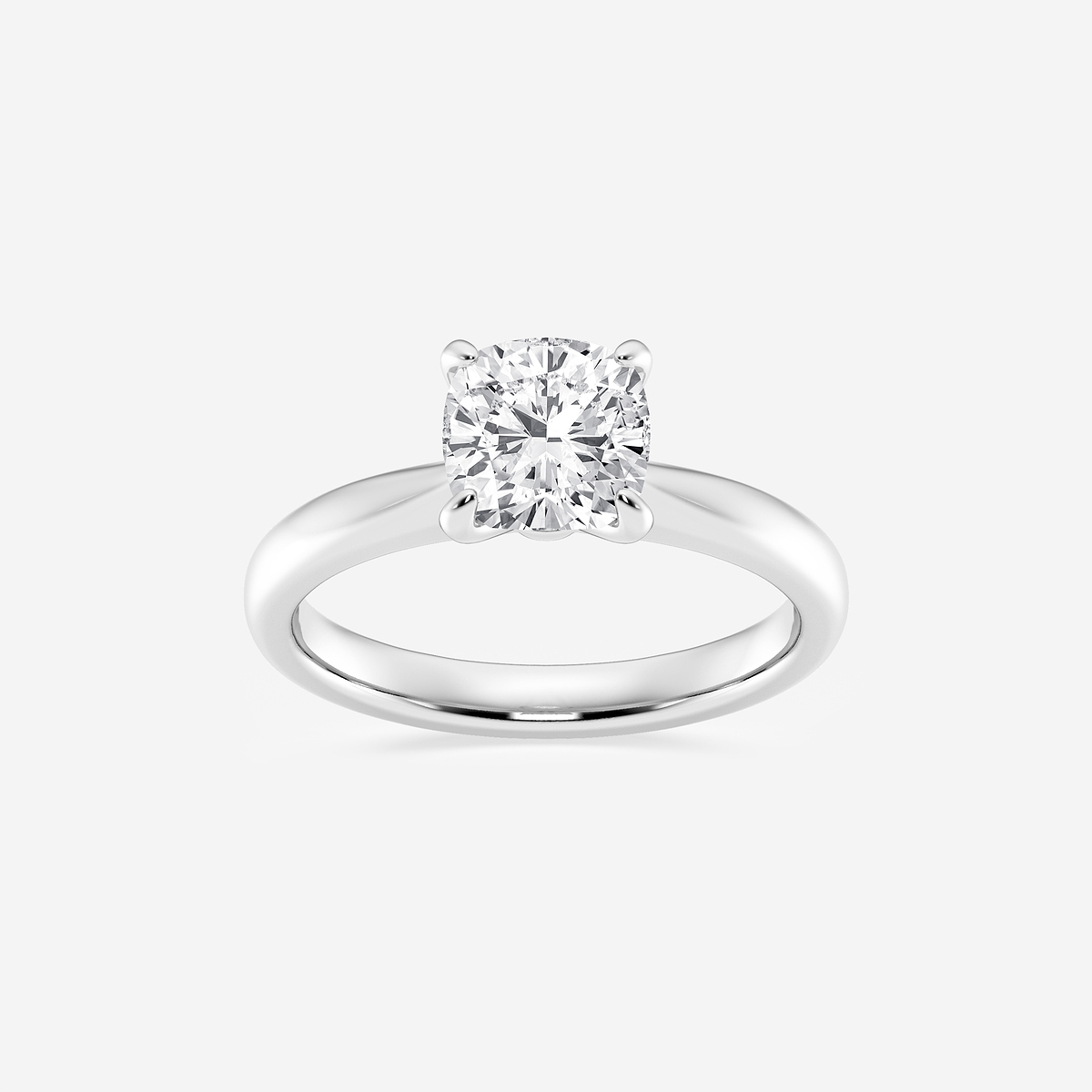 1 1/2 ctw Cushion Lab Grown Diamond Petite Solitaire Engagement Ring