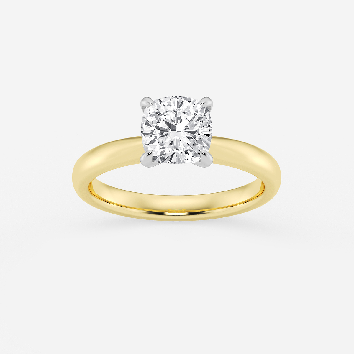 1 1/2 ctw Cushion Lab Grown Diamond Petite Solitaire Engagement Ring