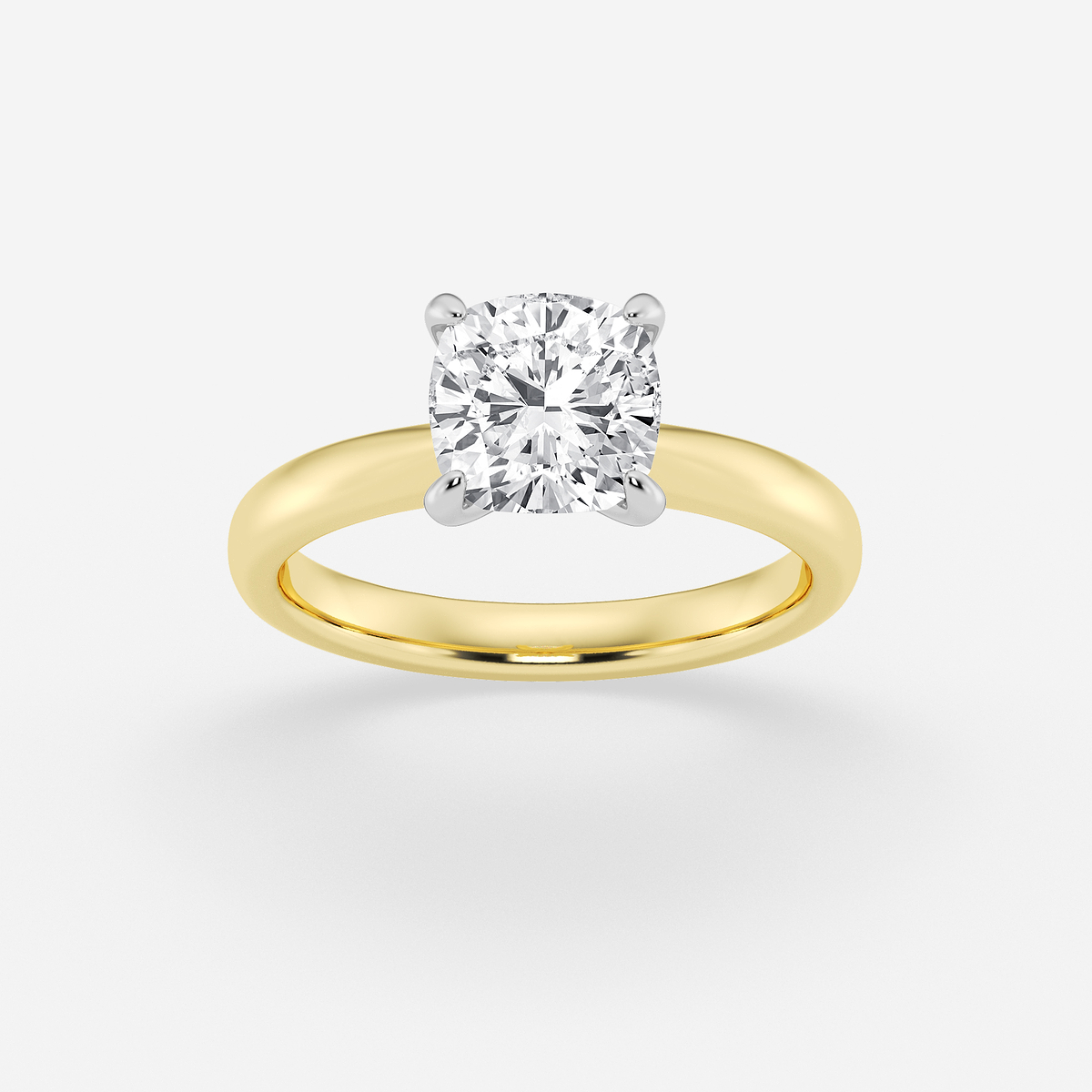 2 ctw Cushion Lab Grown Diamond Petite Solitaire Engagement Ring