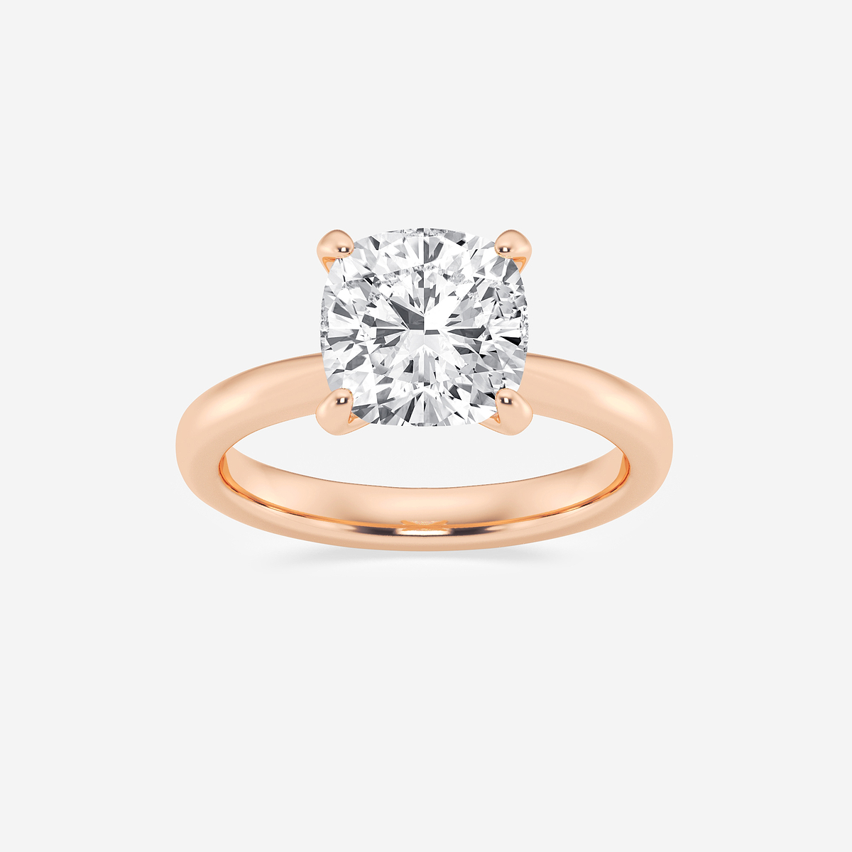 3 ctw Cushion Lab Grown Diamond Petite Solitaire Engagement Ring