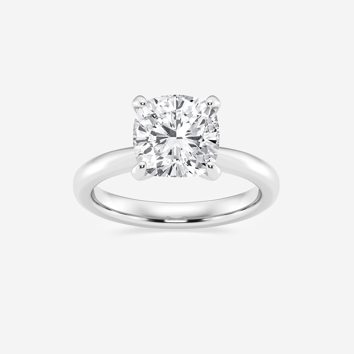 3 ctw Cushion Lab Grown Diamond Petite Solitaire Engagement Ring