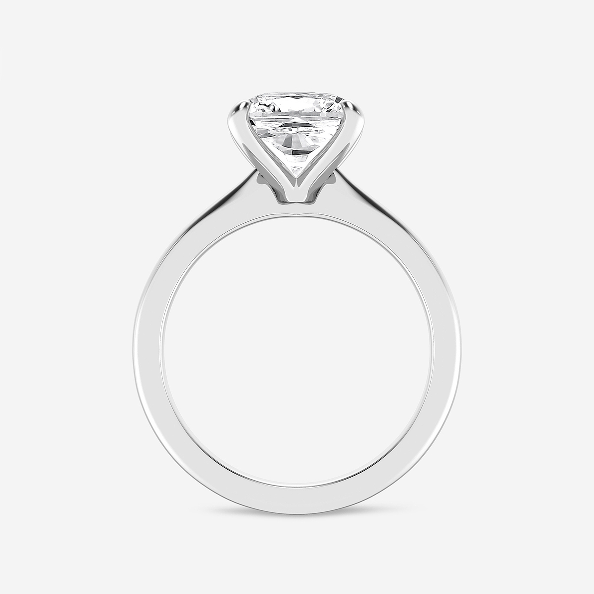 Additional Image 1 for  3 ctw Cushion Lab Grown Diamond Petite Solitaire Engagement Ring