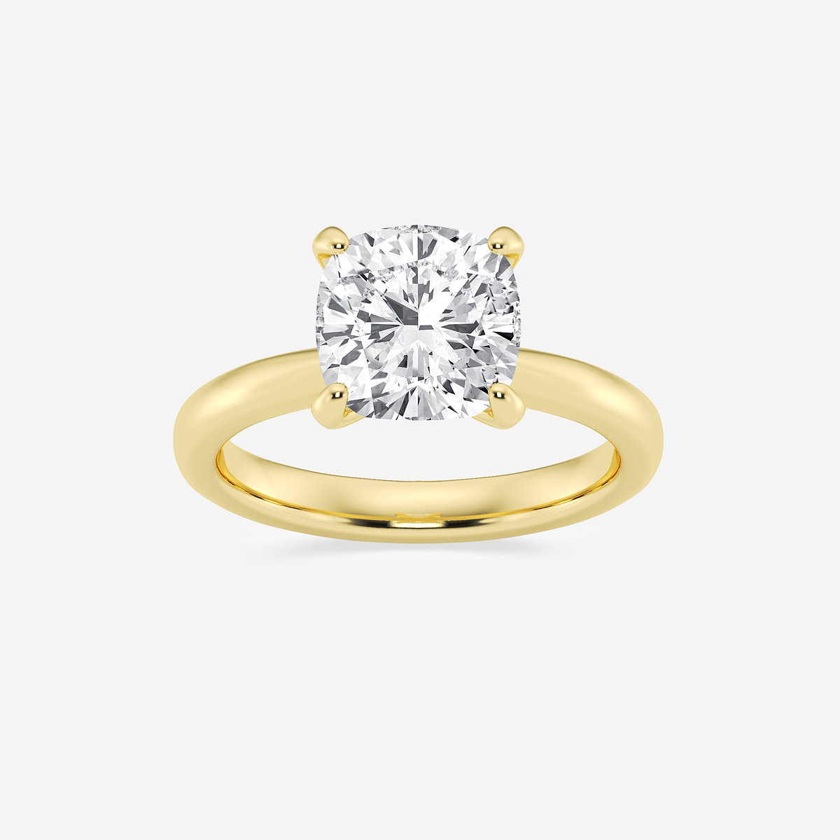 3 ctw Cushion Lab Grown Diamond Petite Solitaire Engagement Ring