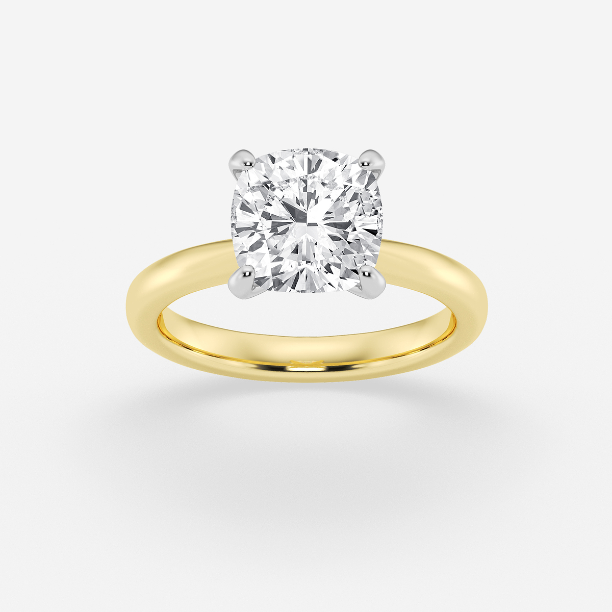 3 ctw Cushion Lab Grown Diamond Petite Solitaire Engagement Ring