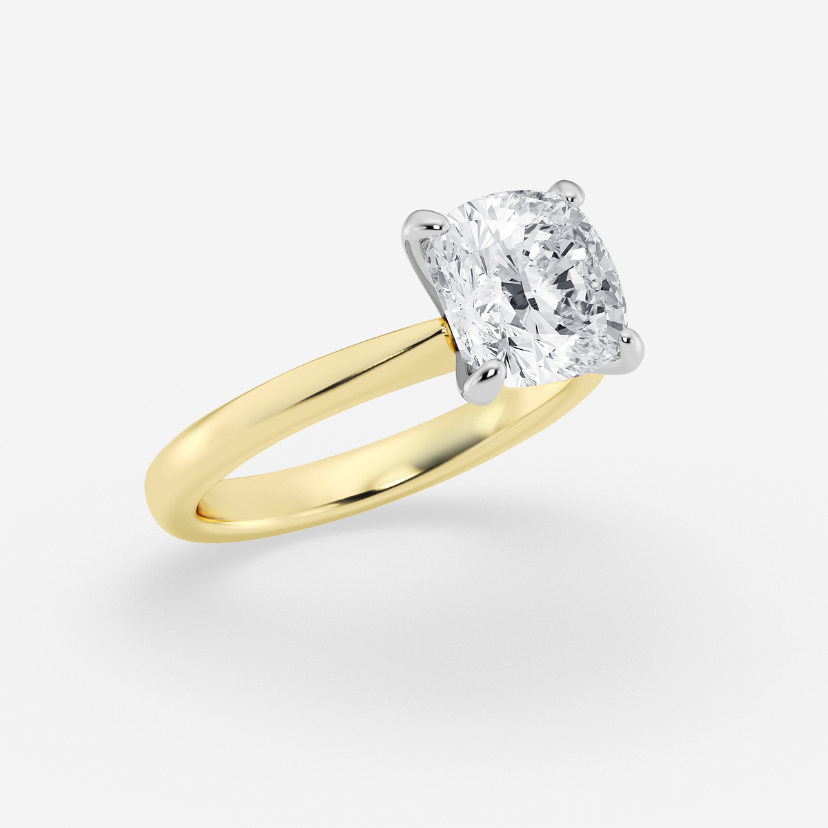 Additional Image 1 for  3 ctw Cushion Lab Grown Diamond Petite Solitaire Engagement Ring