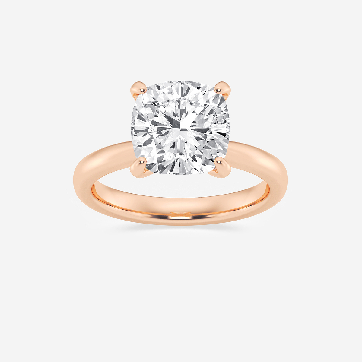 4 ctw Cushion Lab Grown Diamond Petite Solitaire Engagement Ring