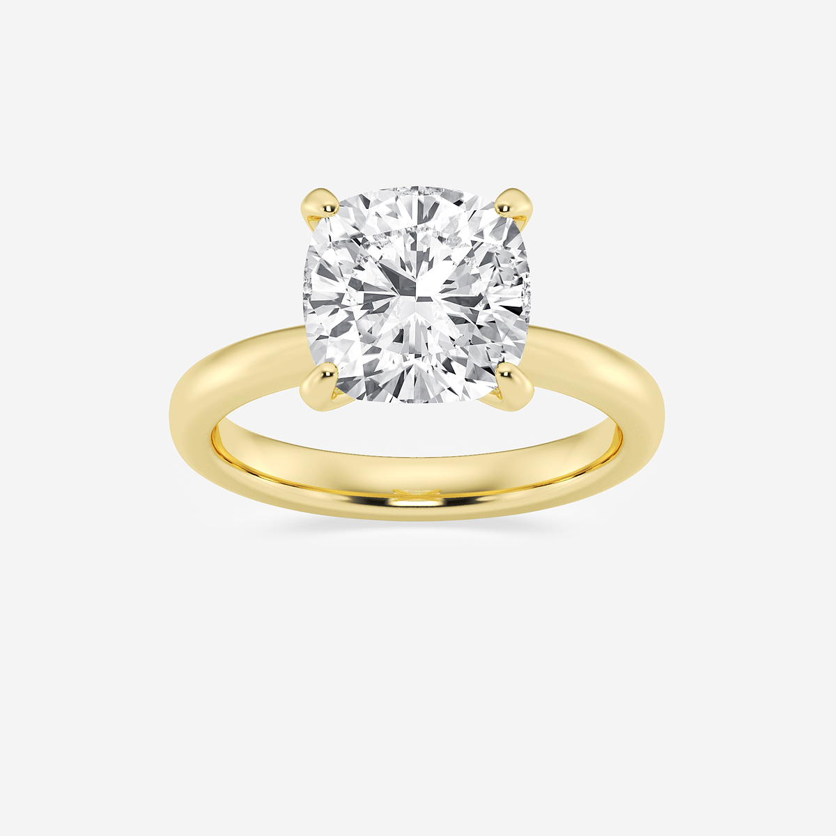 4 ctw Cushion Lab Grown Diamond Petite Solitaire Engagement Ring