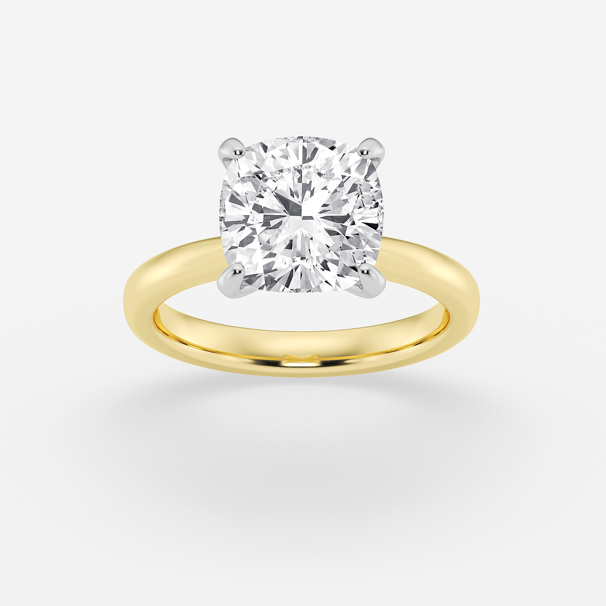4 ctw Cushion Lab Grown Diamond Petite Solitaire Engagement Ring