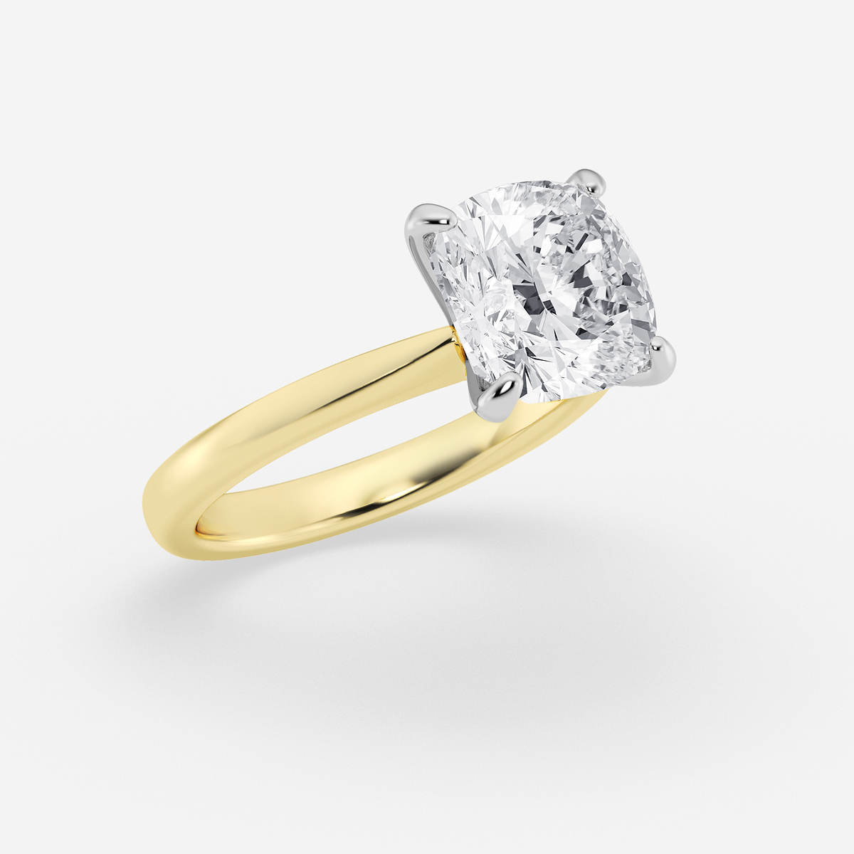 Additional Image 1 for  4 ctw Cushion Lab Grown Diamond Petite Solitaire Engagement Ring