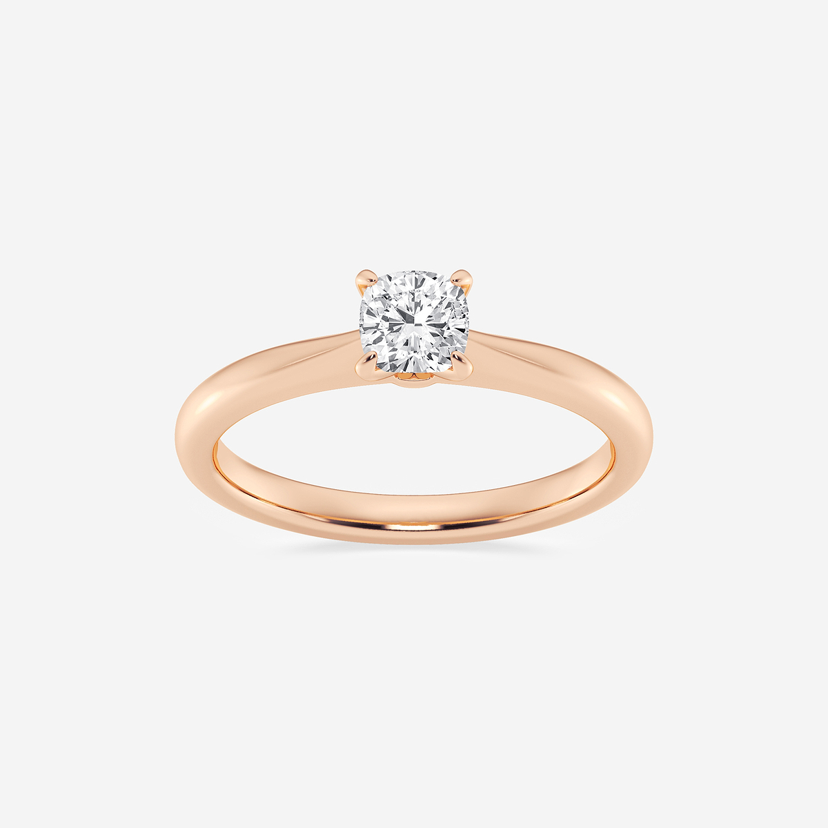 1/2 ctw Cushion Lab Grown Diamond Petite Solitaire Engagement Ring
