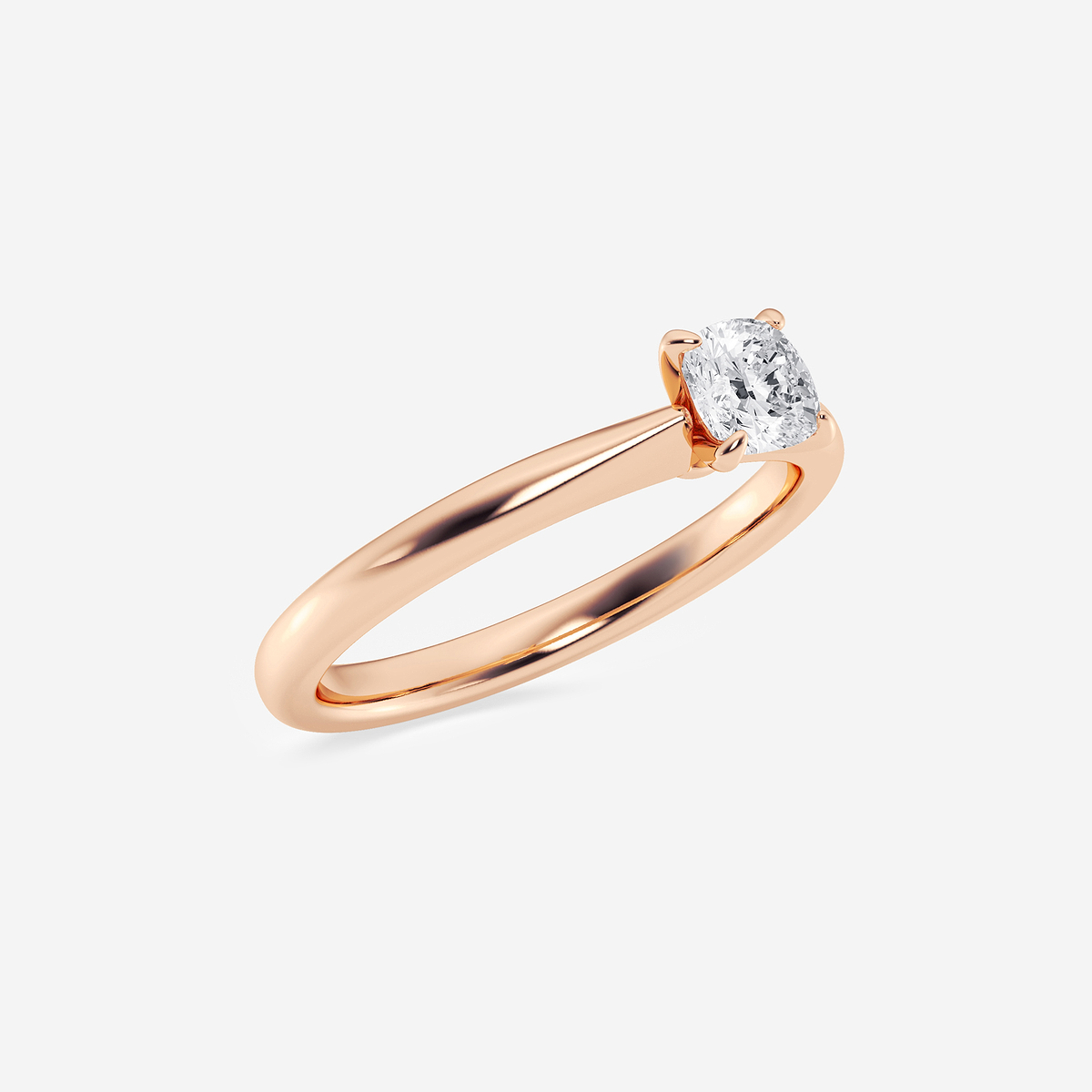 Additional Image 1 for  1/2 ctw Cushion Lab Grown Diamond Petite Solitaire Engagement Ring
