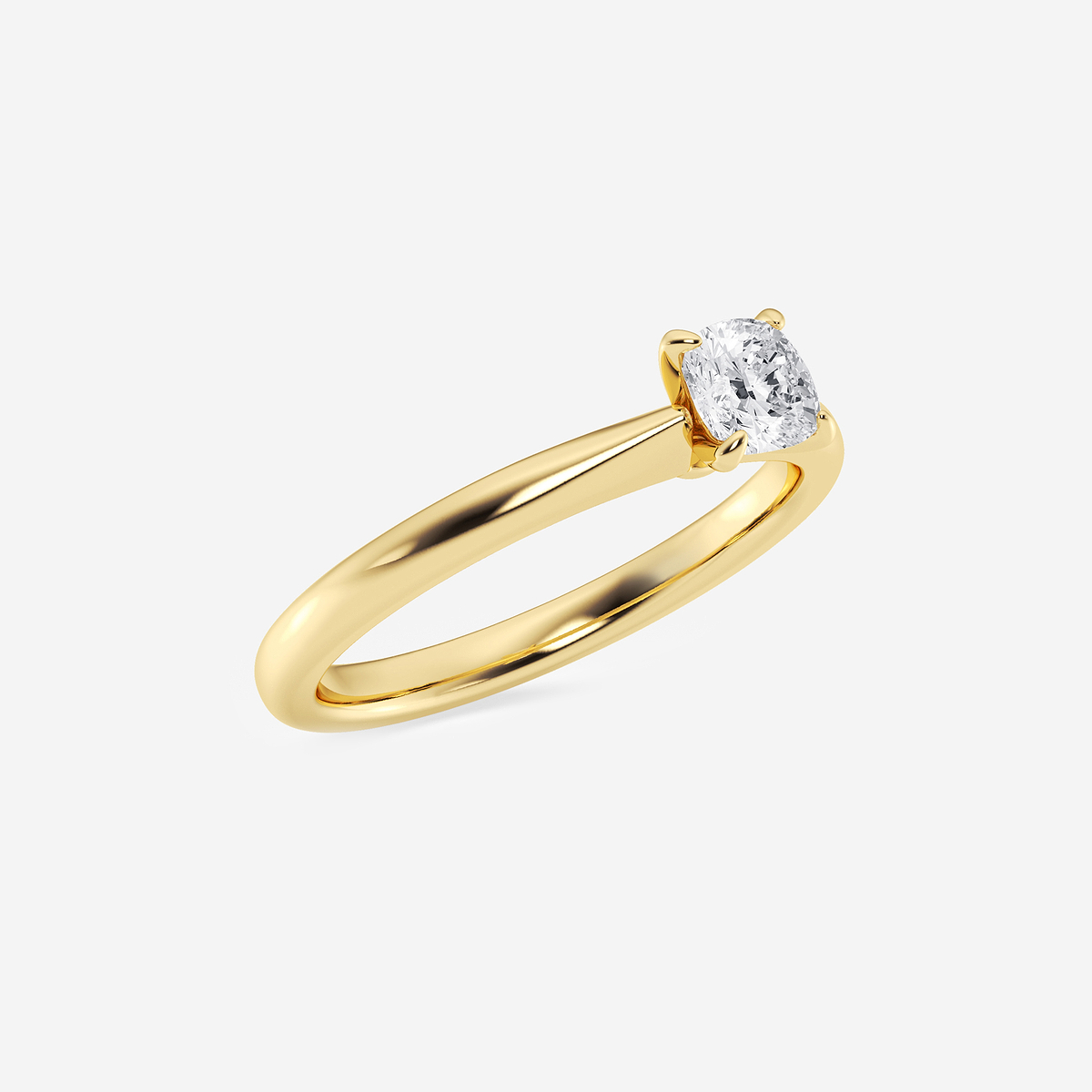 Additional Image 1 for  1/2 ctw Cushion Lab Grown Diamond Petite Solitaire Engagement Ring