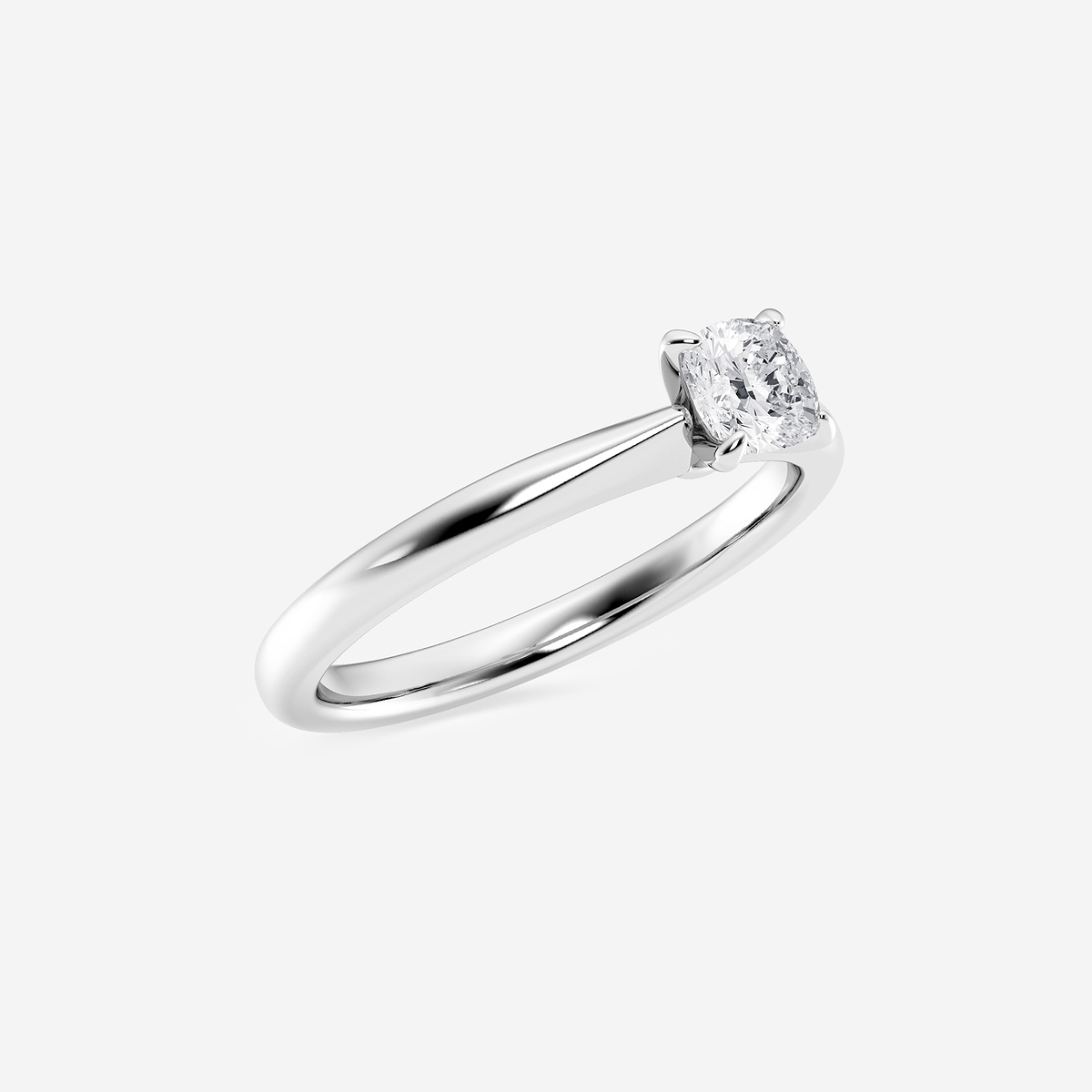 Additional Image 1 for  1/2 ctw Cushion Lab Grown Diamond Petite Solitaire Engagement Ring