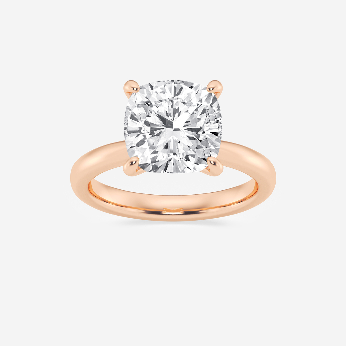 5 ctw Cushion Lab Grown Diamond Petite Solitaire Engagement Ring
