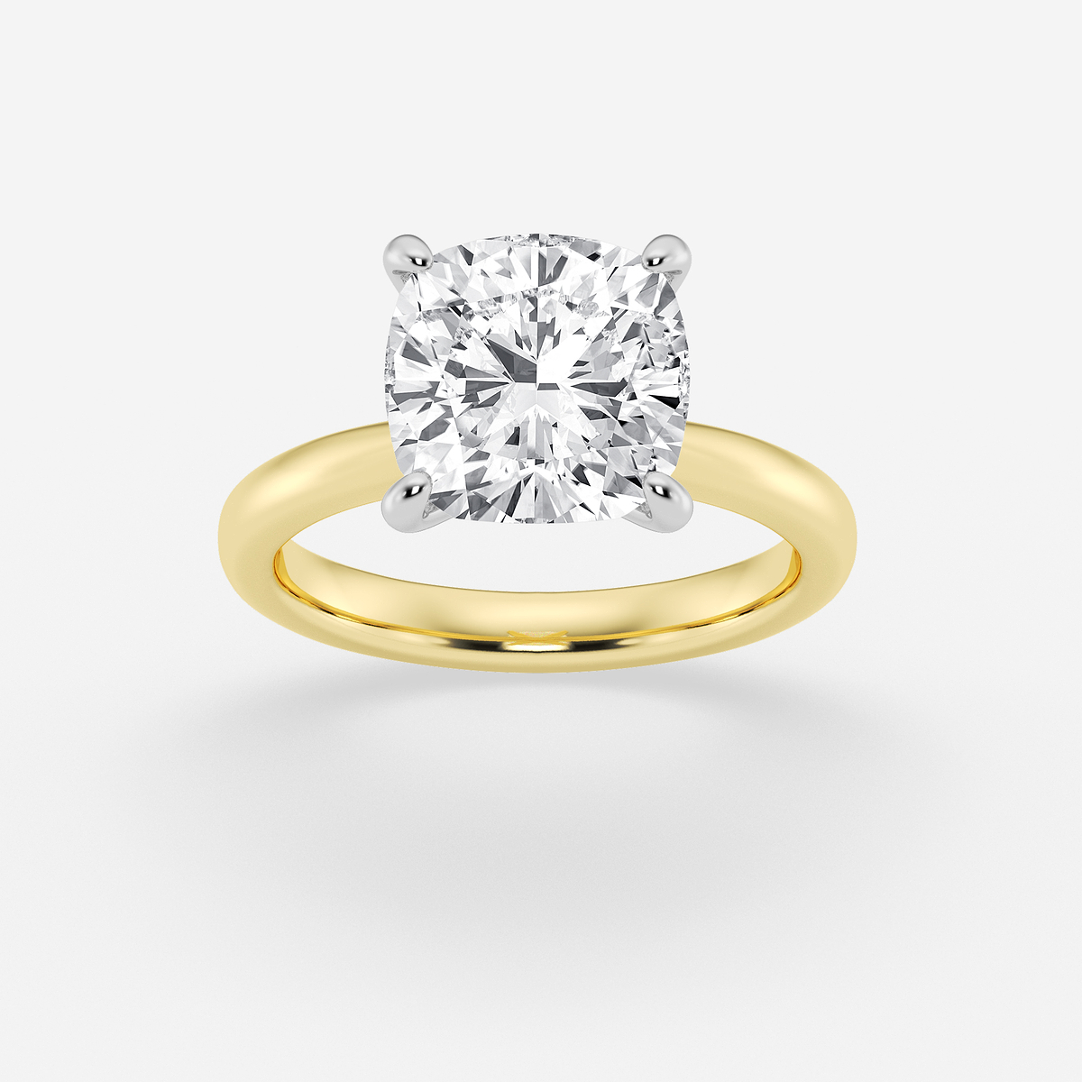 5 ctw Cushion Lab Grown Diamond Petite Solitaire Engagement Ring