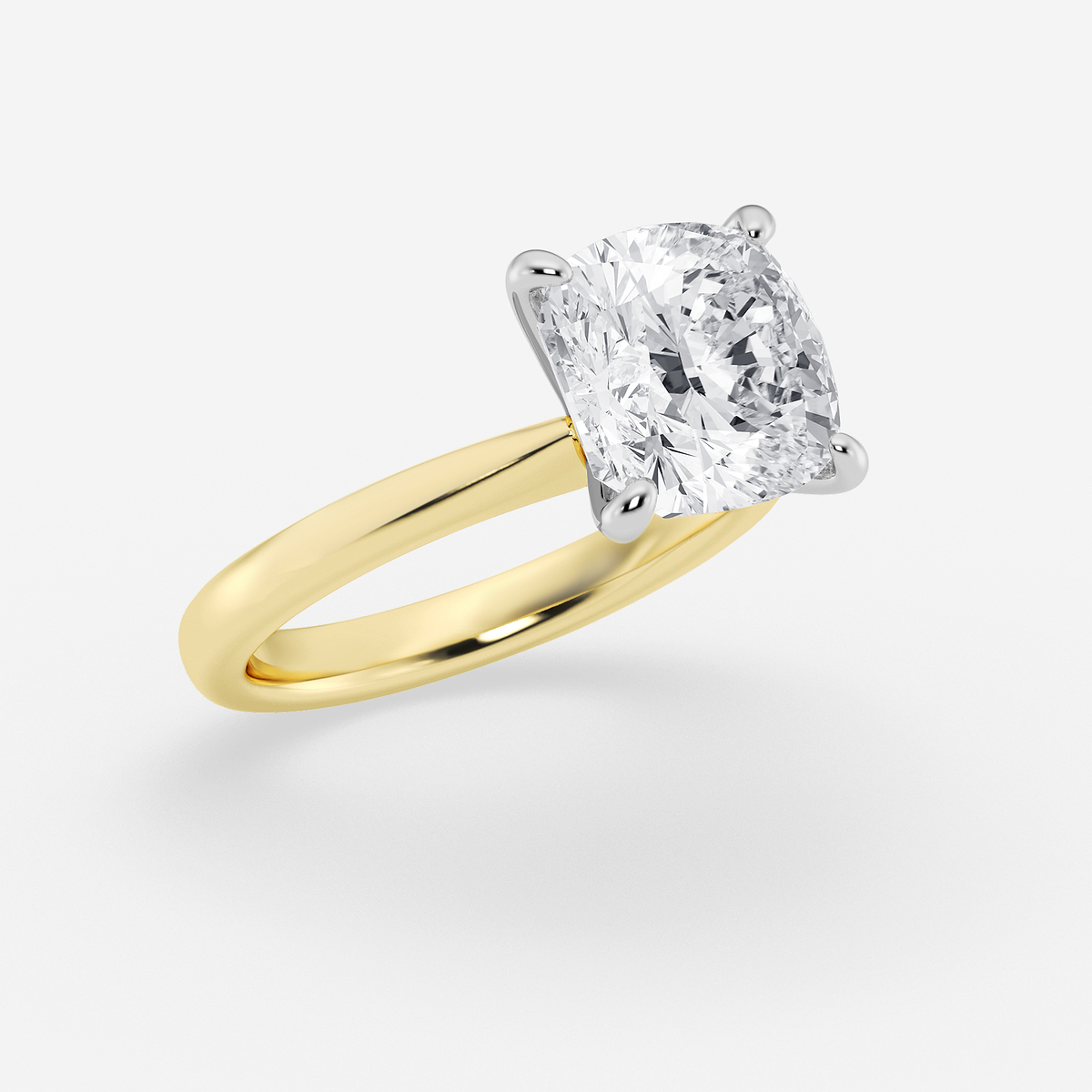Additional Image 1 for  5 ctw Cushion Lab Grown Diamond Petite Solitaire Engagement Ring
