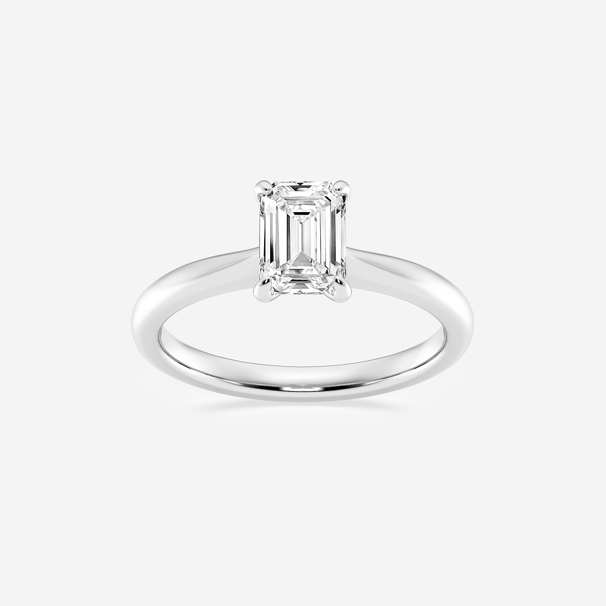 1 ctw Emerald Lab Grown Diamond Petite Solitaire Engagement Ring