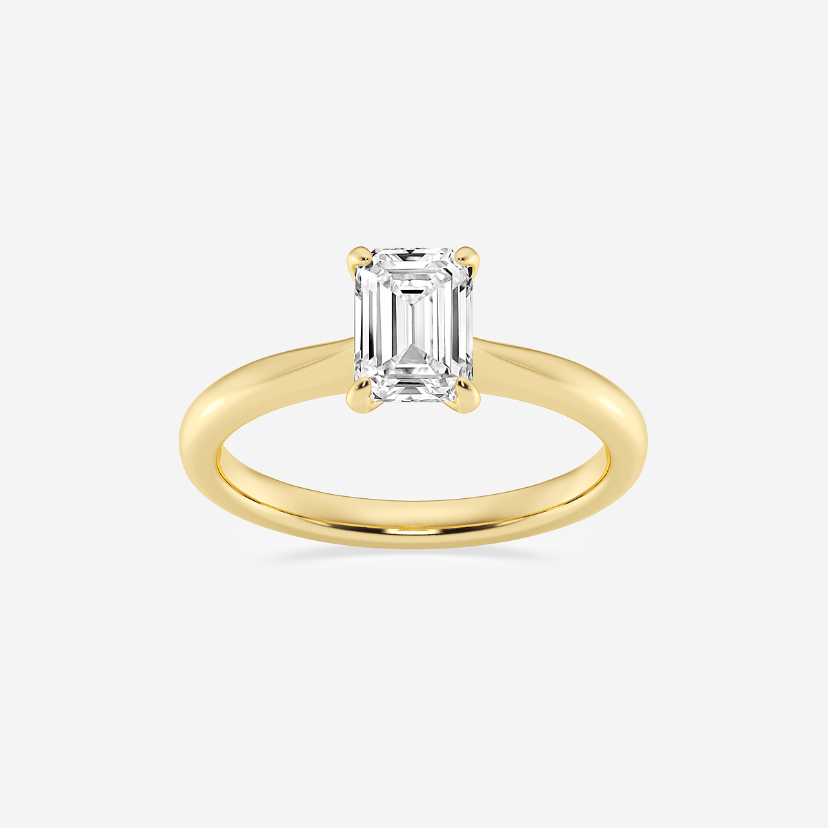 1 ctw Emerald Lab Grown Diamond Petite Solitaire Engagement Ring