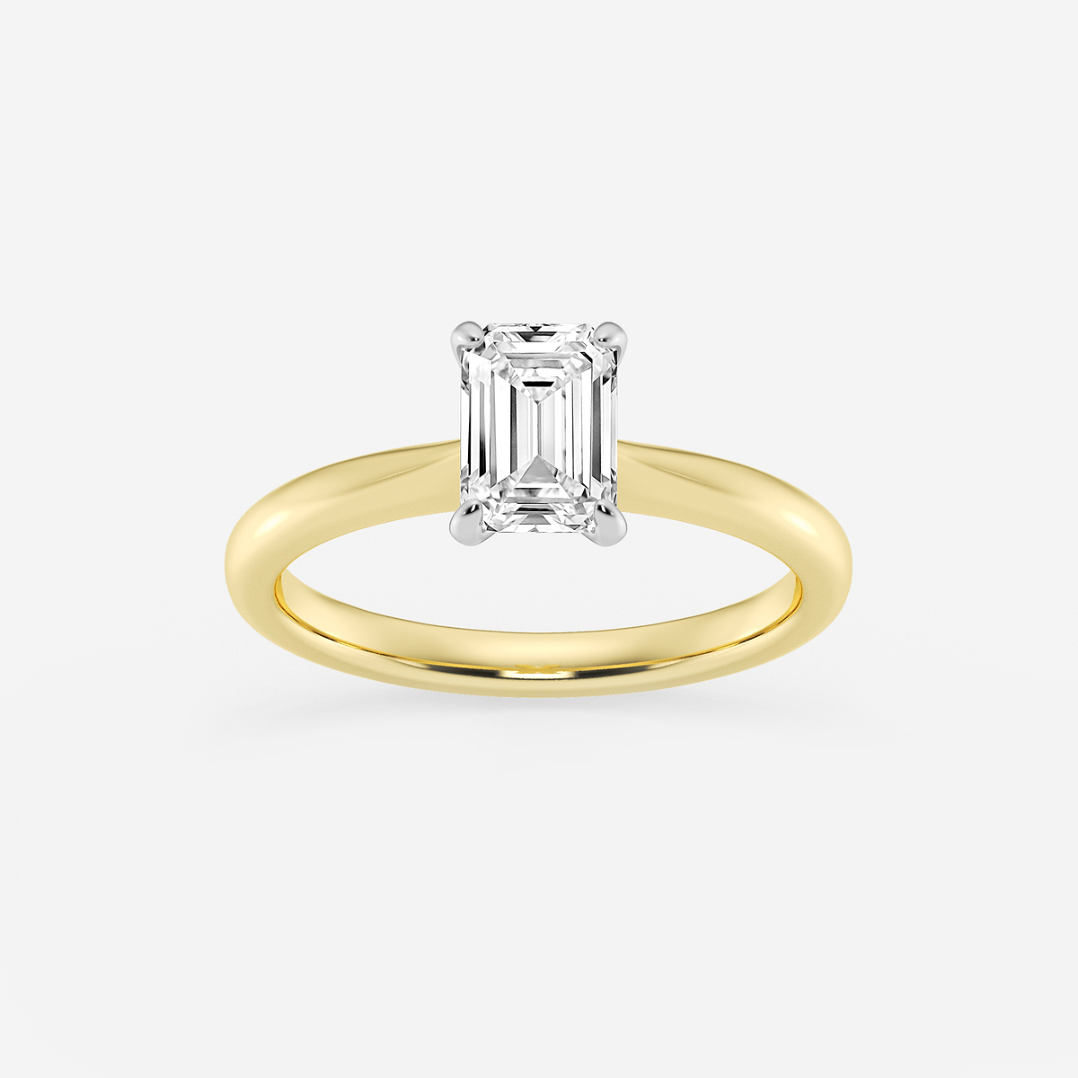 1 ctw Emerald Lab Grown Diamond Petite Solitaire Engagement Ring