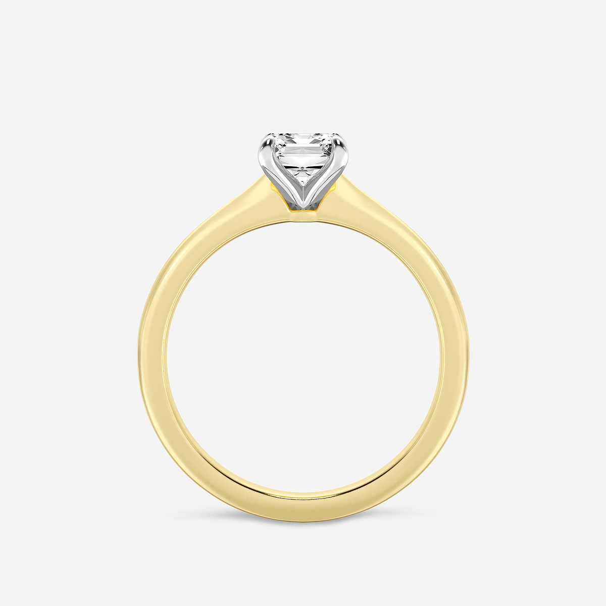 Additional Image 1 for  1 ctw Emerald Lab Grown Diamond Petite Solitaire Engagement Ring