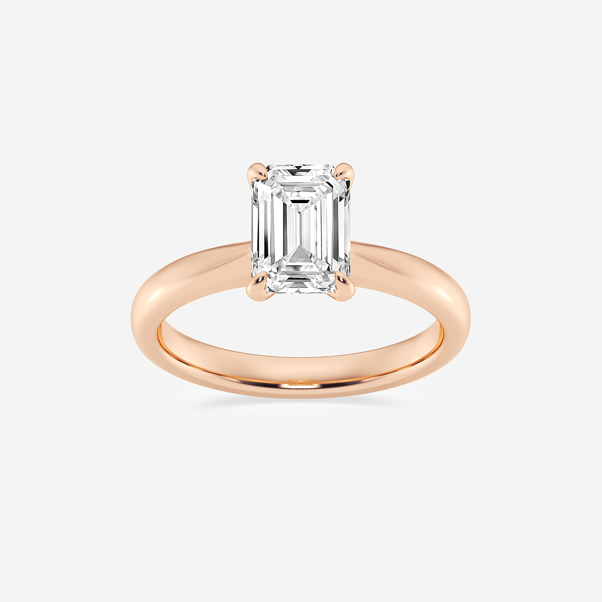 1 1/2 ctw Emerald Lab Grown Diamond Petite Solitaire Engagement Ring