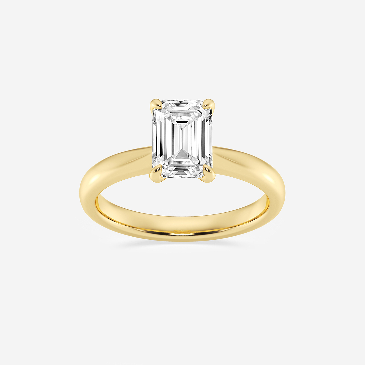 1 1/2 ctw Emerald Lab Grown Diamond Petite Solitaire Engagement Ring