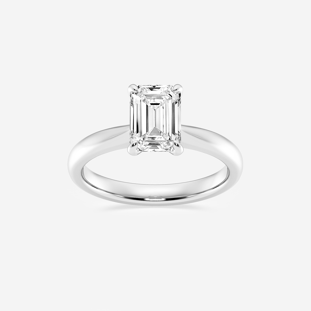 1 1/2 ctw Emerald Lab Grown Diamond Petite Solitaire Engagement Ring