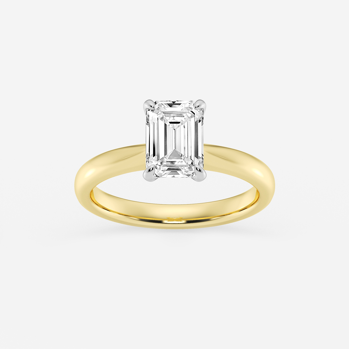 1 1/2 ctw Emerald Lab Grown Diamond Petite Solitaire Engagement Ring