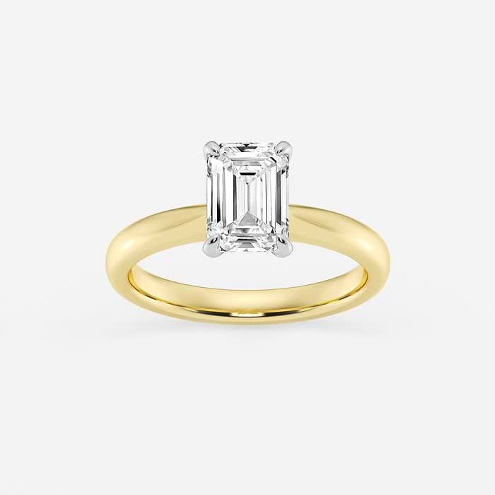 1 1/2 ctw Emerald Lab Grown Diamond Petite Solitaire Engagement Ring