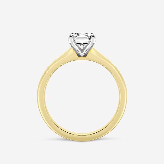 1 1/2 ctw Emerald Lab Grown Diamond Petite Solitaire Engagement Ring