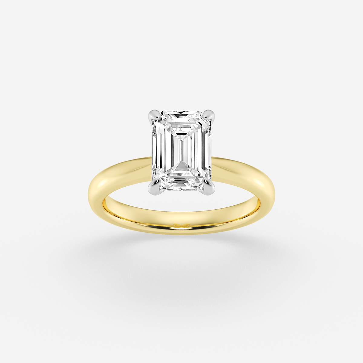 2 1/2 ctw Emerald Lab Grown Diamond Petite Solitaire Engagement Ring