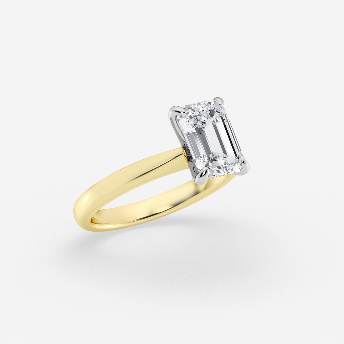 Additional Image 1 for  2 1/2 ctw Emerald Lab Grown Diamond Petite Solitaire Engagement Ring