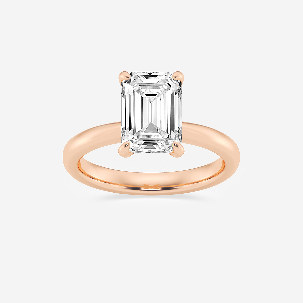 3 ctw Emerald Lab Grown Diamond Petite Solitaire Engagement Ring