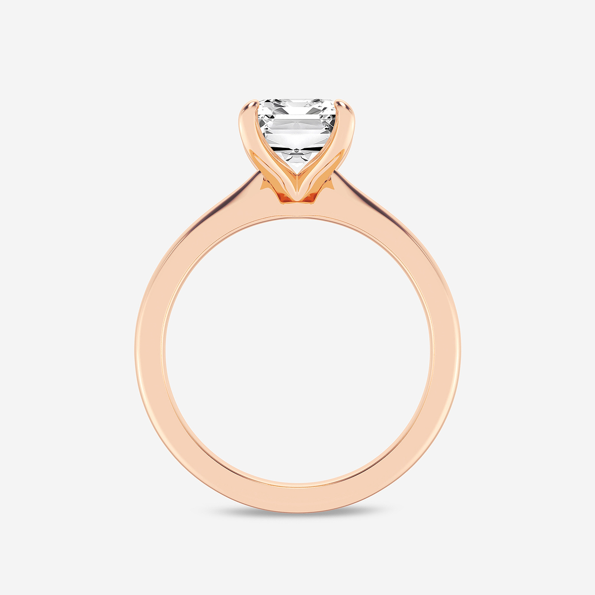 Additional Image 1 for  3 ctw Emerald Lab Grown Diamond Petite Solitaire Engagement Ring