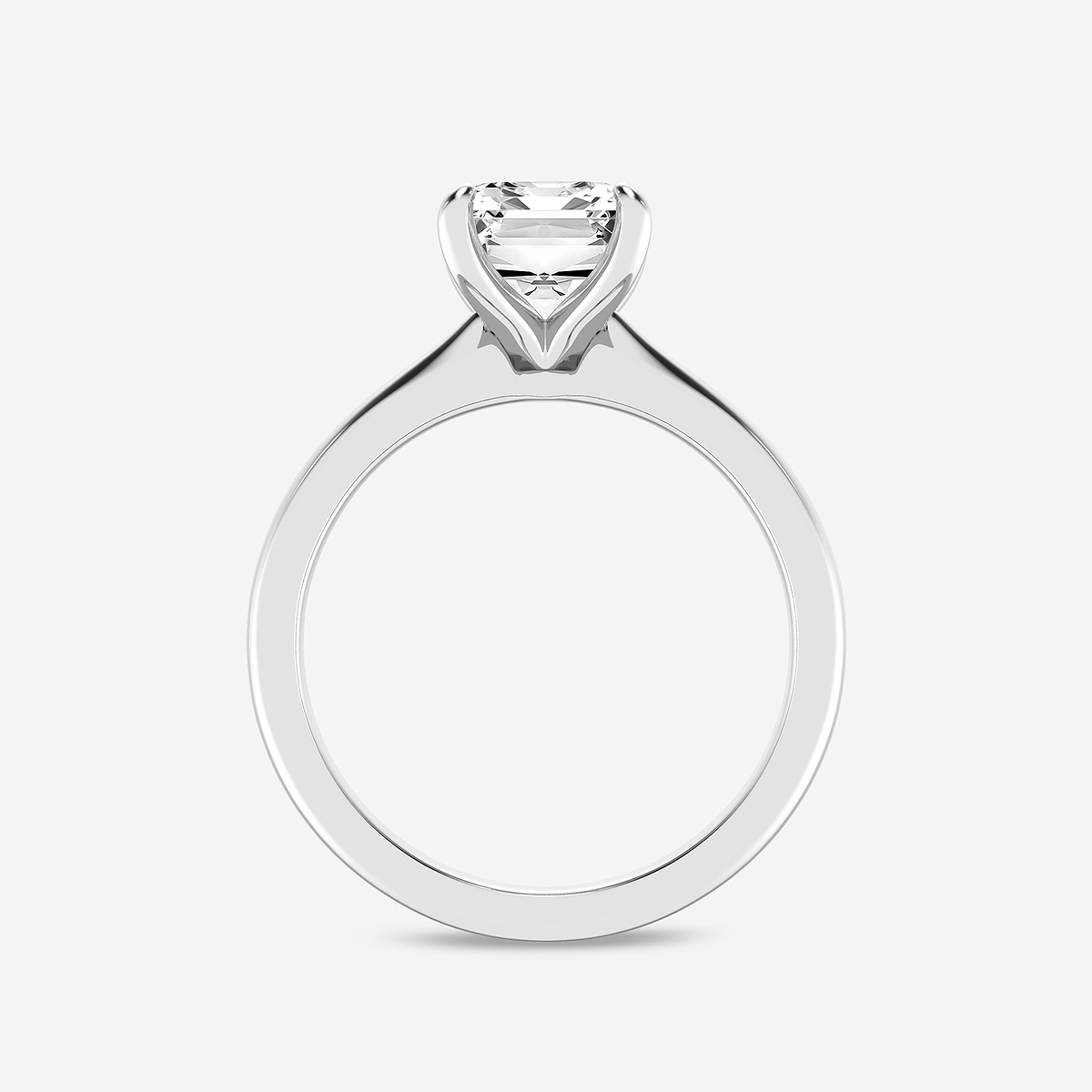 Additional Image 1 for  3 ctw Emerald Lab Grown Diamond Petite Solitaire Engagement Ring
