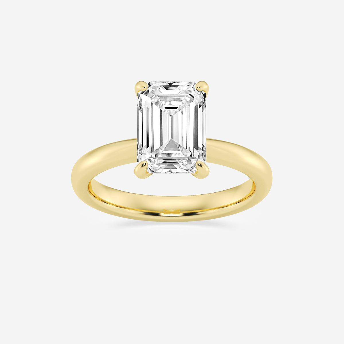 3 ctw Emerald Lab Grown Diamond Petite Solitaire Engagement Ring