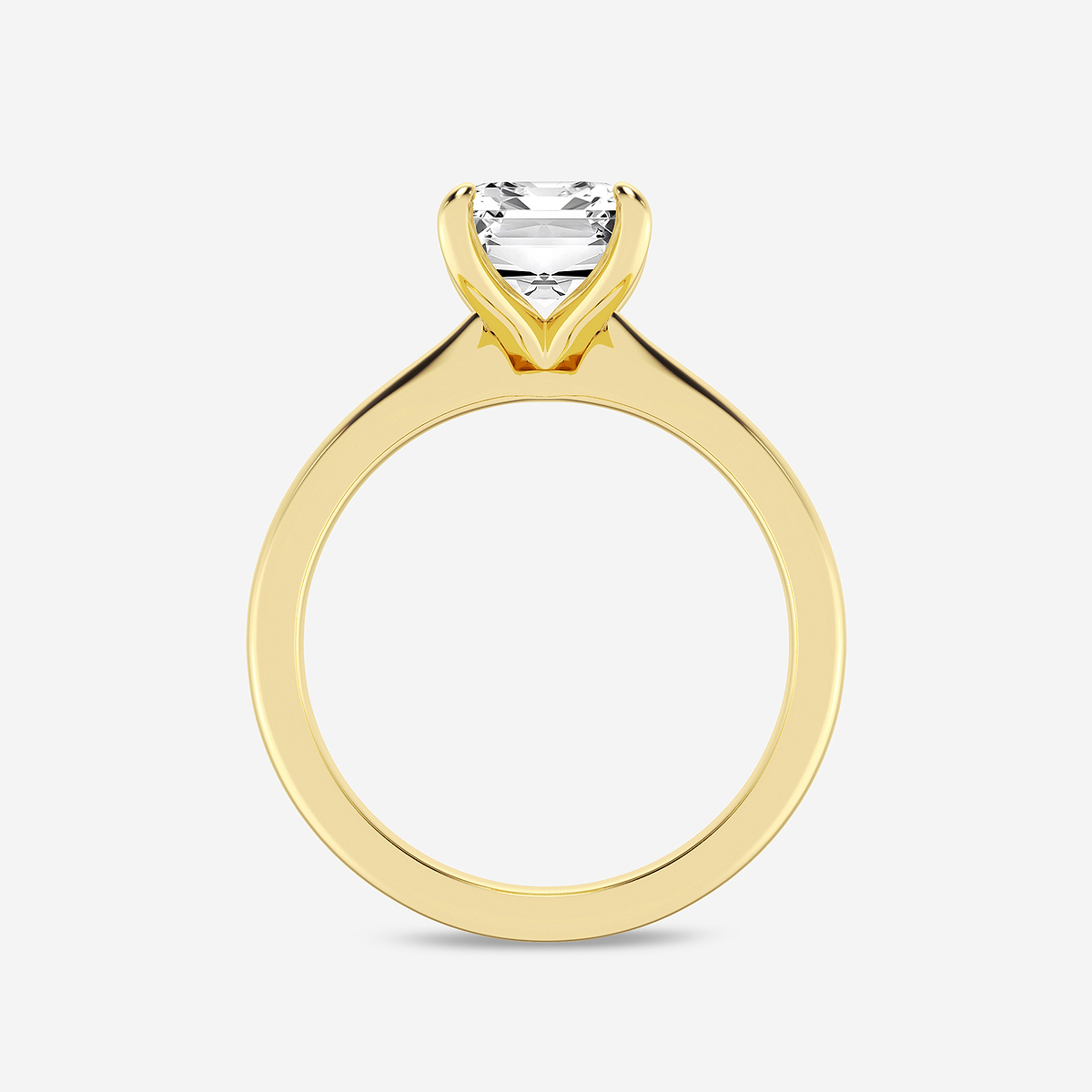 Additional Image 1 for  3 ctw Emerald Lab Grown Diamond Petite Solitaire Engagement Ring