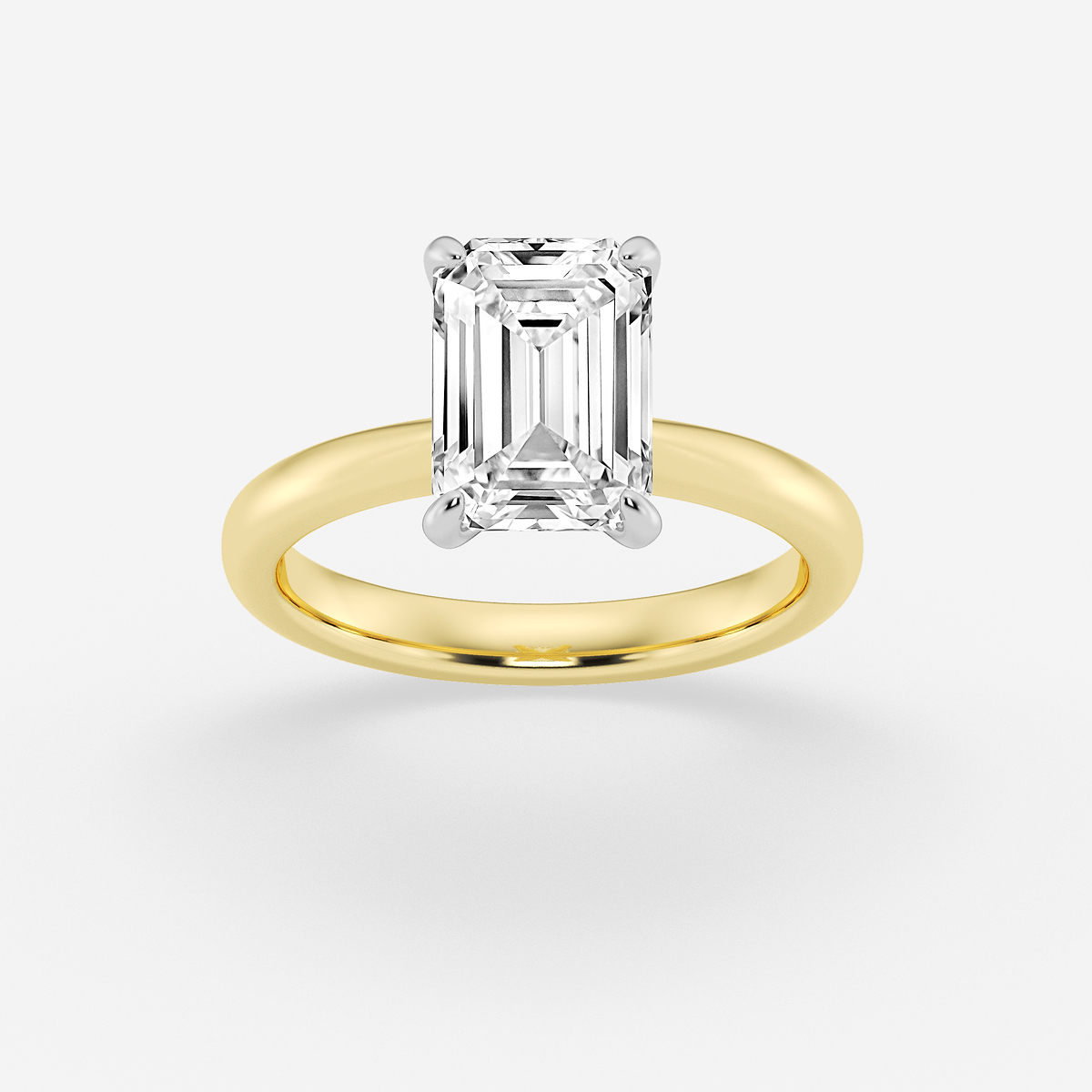 3 ctw Emerald Lab Grown Diamond Petite Solitaire Engagement Ring